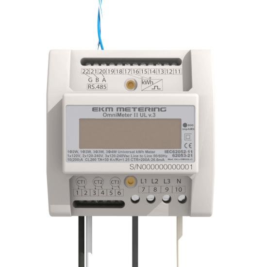 EKM-Omnimeter II UL v.3 – Universal Smart Meter, Single Phase or 3-Phase, 120 to 240V, 50/60Hz, up to 5000 Amps