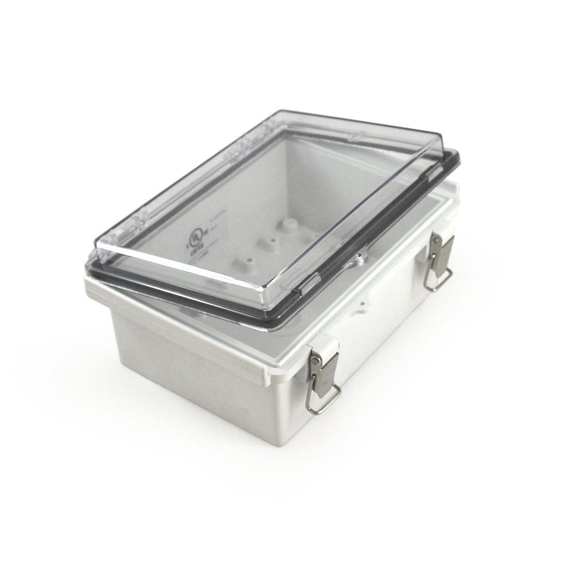Watertight Enclosure with Hinged and Latching Lid - UL Listed - Small Size - 13.5cm x 18.5cm x 8.5cm